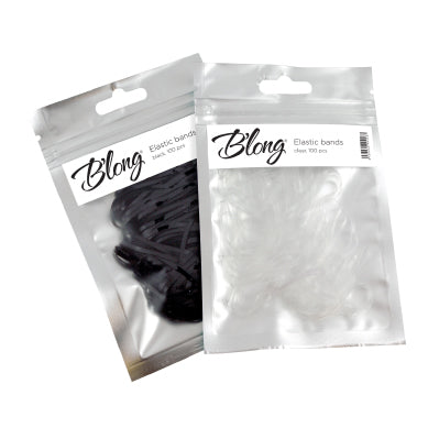 BLONG Elastic bands 100 pcs. CLEAR. Kirkkaita pieniä kuminauhoja.