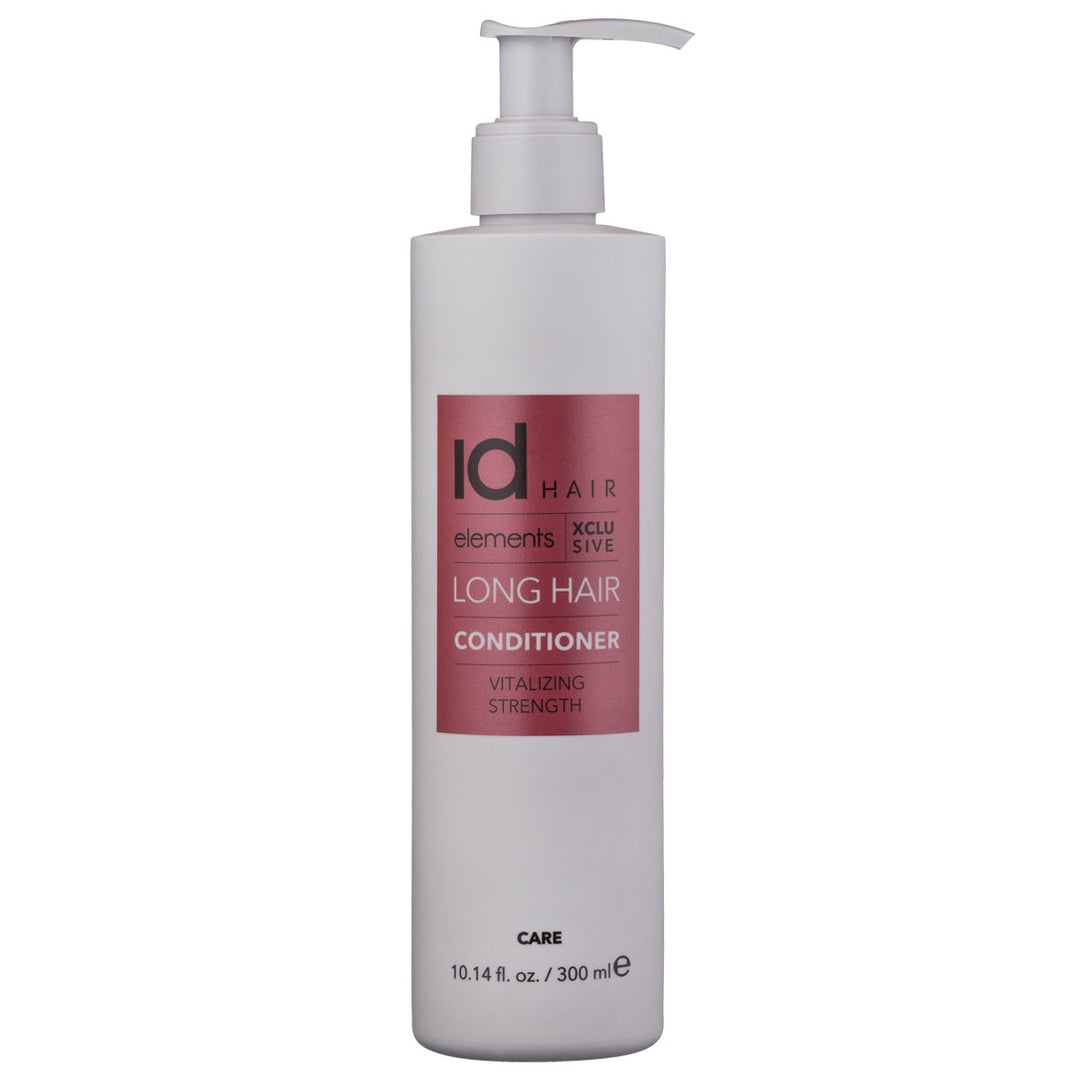 IdHAIR Elements Xclusive Long Hair Conditioner 300 ml -pitkien hiusten hoitoaine. Tekee hiuksista sileät, ravitut ja helposti hallittavat. Sopii pidennyshiuksille.