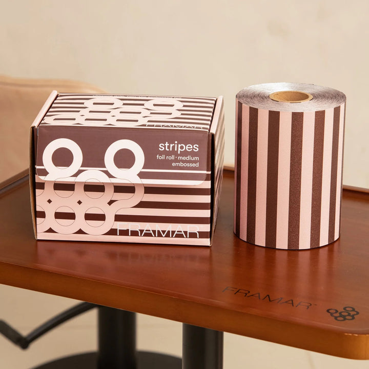 FRAMAR Embossed Roll - Pink Chocolate Stripes (97,5 m)