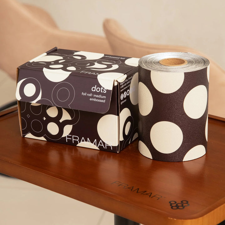 FRAMAR Embossed Roll - Big Brown Dots (97,5 m)