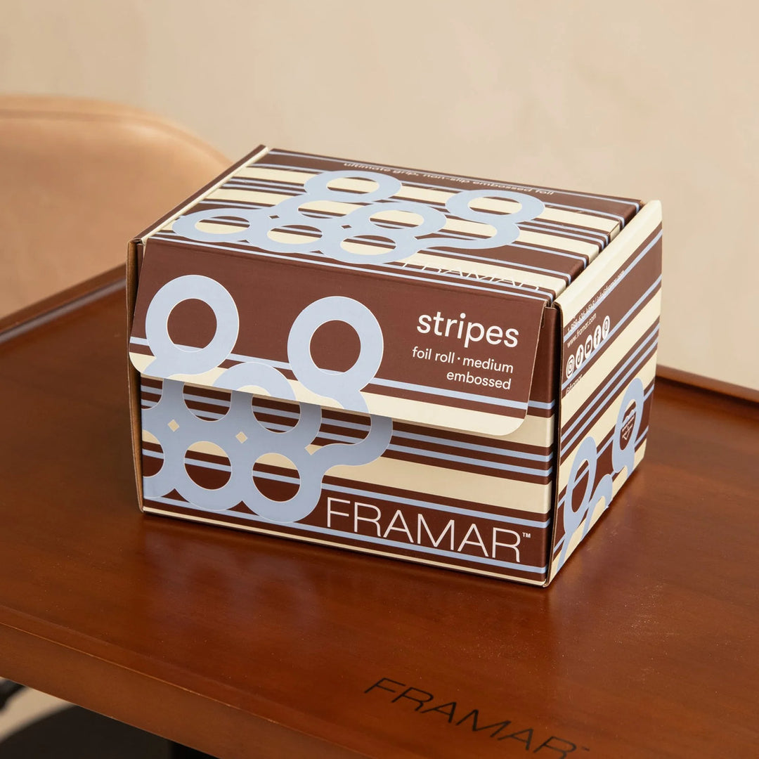 FRAMAR Embossed Roll - Blue Chocolate Stripes (97,5 m)