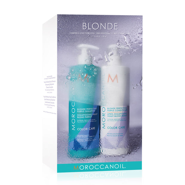 MOROCCANOIL Blonde Perfecting Purple-shampoo ja -hoitoaine 500 ml DUO 2023